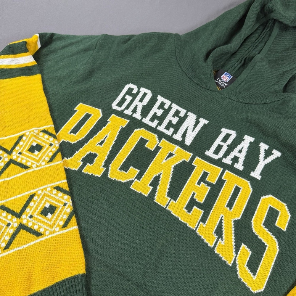 Green Bay Packers‎ Klew Green Yellow Holiday Sweater Hoodie XXL NEW